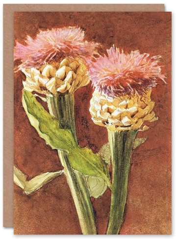 Artery8 John Singer Sargent Art Card Thistle Flowers Watercolour