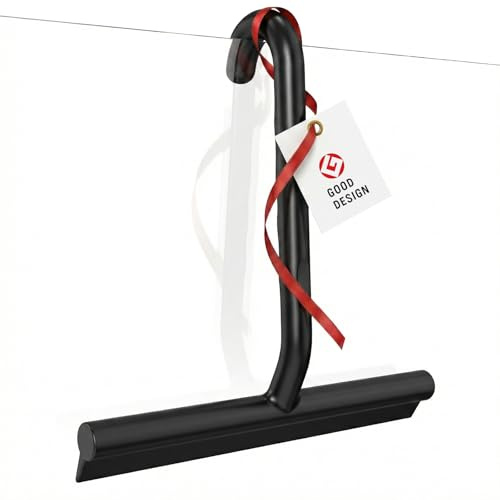 POWERLAND Raclette Douche Silicone, Crochets intégrés, Salle de Bains | pour une suspension facile,Raclette vitre Douche Convient pour, miroir de fenêtre revêtement mural en marbre Tuiles, voiture