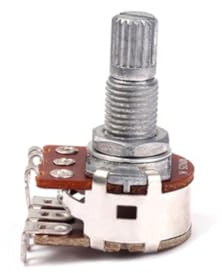 Mn25k 25k Ohm Gitarren Lautstärkepotentiometer für E-gitarre | Doppel Layer, Geteilter Schaft mit Grobrändelung, Kunststoff und Metallausführung, Lötösen Anschluss