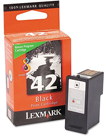 Lexmark #42 Black Return Program Print Cartridge schwarz Tintenpatrone für Drucker (schwarz, Tintenstrahldrucker, 1 Cartridge, 70 x 38 x 98 mm, 0,06 g, 98 mm)
