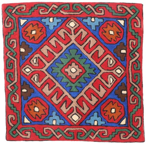 Kelim Kissenhülle `Kaschmir`, bestickter Kissenbezug, Dekokissen, Muster 8 | Traditionelles Design, erdige Farben, 50% Wolle, 50% Baumwolle, Handwäsche empfohlen, einzigartig in jedem Stück.