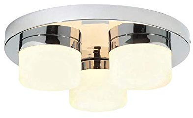 Saxby Lighting Pure Triple IP44 28W Bathroom Ceiling Light (Chrome)