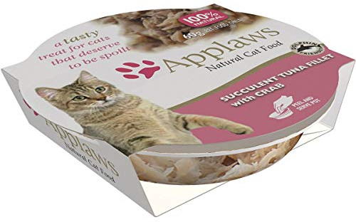 Applaws Katze Schale luxuriöses Thunfischfilet mit Garnelen, 10er Pack (10 x 60 g)