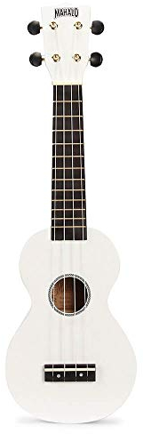Mahalo-Regenbogen-Sopran-Ukulele mit glänzend weißem Deckel