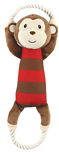 Luvable Friends Unisex Baby Quietschendes Plüsch-Hundespielzeug mit Seil, AFFE, Einheitsgröße