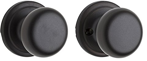 Kwikset Hancock Interior Passage Door Knob, Handle For Closet and Hallway Doors, Non-Locking Doorknob in Venetian Bronze, with Microban Protection