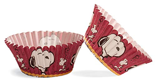 Snoopy 339243 Pack 50 Muffinförmchen Cupcakes Papier braun 5 x 5 x 3 cm