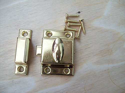 Ironmongery World Cupboard Cabinet Door Thumb Turn Thumbturn Catch Latch Lock in 3 Finishes - Brass/Gold