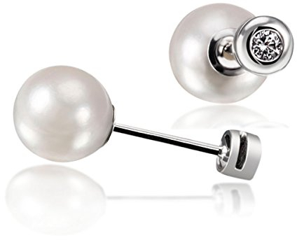 Goldmaid Damen-Ohrstecker 585 Weißgold 2 Akoya Perlen und 2 Diamanten 0,05 ct. SI/H Ohrringe Brillanten Schmuck