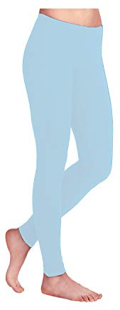 Missloved Plain Stretchy Viscose Lycra Leggings - XXXL to fit UK 22-24 - Sky Blue