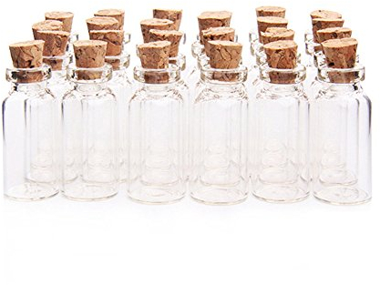 erioctry Botellas de vidrio de corcho transparente vacías de 2 ml de 16 x 35 mm con corcho, botella de vidrio en miniatura, mini botellas de vidrio con tapa de corcho para bricolaje, artes,