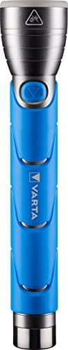 VARTA Taschenlampe LED inkl. 3x C Batterien, Outdoor Sports F30 Leuchte, Lampe mit zwei Leuchtmodi, Taschenleuchte mit gummiertem Griff, sehr robust, blau