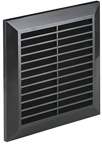 Negro Rejilla de ventilación con mosquitera y marco de montaje 170 mm x 170 mm rejilla conducto cubierta t40cz