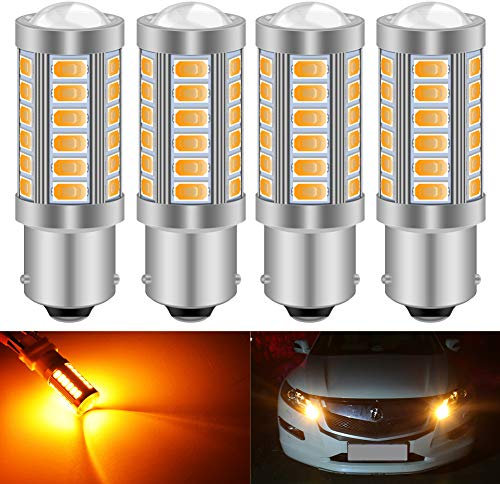KATUR 4 unids BAU15S 7507 PY21W 5630 33-SMD Ámbar 900 lúmenes Super Brillante LED Gire Cola Cola de Freno Luz de señal de Parada Bombilla