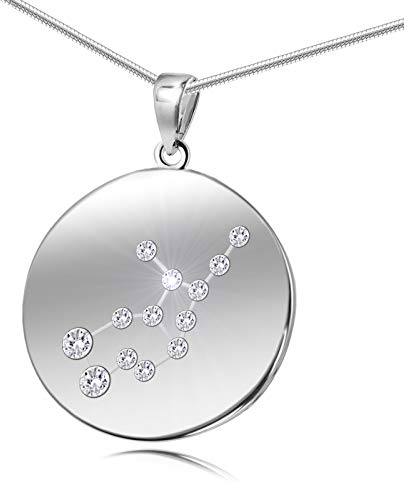 LILLY MARIE Sterlingsilber Halskette Mit Verstellbarer Länge Und Jungfrau Anhänger