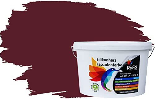 RyFo Colors Silikonharz Fassadenfarbe Lotuseffekt Trend Weinrot 10l