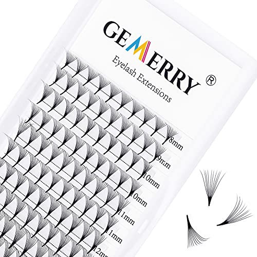 10D Extension Cils Volume Russe, 0.07mm C Curl Extension Cils 8-14mm Mix Soie Naturel Premade Professionnel Individuels By GEMERRY (0.07-10D-C curl-mix)