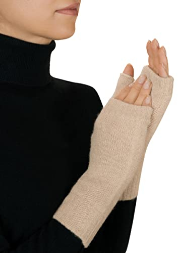 Lona Scott Kaschmir Fäustlinge, Beige