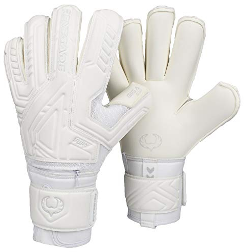 Renegade GK Fury Avalanche Torwarthandschuhe Mit Pro-Tek Finger Schutz | 4mm Giga Grip & 4mm Duratek | Weiß Fußball Torwart Handschuhe (Größe 7, Jugend, Roll Cut, Level 4)