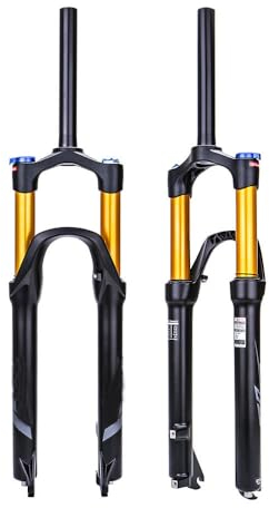 Hapihom Mountainbike-Federung Luftdruck, Aluminiumlegierung, Schwarz, 29 Zoll, Fahrradgabel mit Federschloss, einstellbar, 9 X 100mm Achse