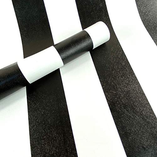 Mesoar weiß schwarz gestreifte Tapete, abziehbar, dekorative Folie, Vinyl-Papier, Schrank, Kommode, Schrank, Schublade, Kleiderschrank, selbstklebende Rückseite, Kunststoffrolle, 45 x 299,7 cm