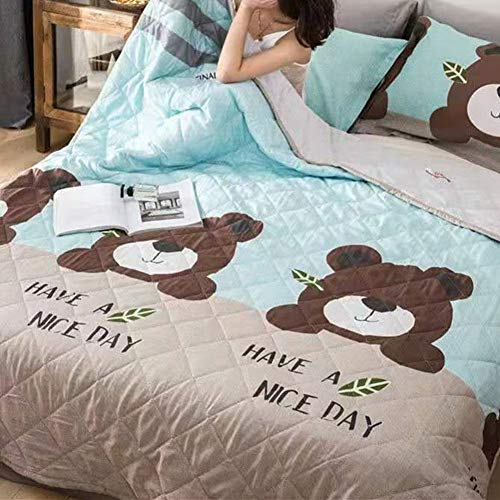 FANSU Tagesdecke Bettüberwurf Steppdecke Mikrofaser Doppelbett Einselbetten Gesteppt Bettwäsche Sofaüberwurf Wohndecke Bettdecke Stepp Gesteppter Quilt (Braunbär,200x220cm)