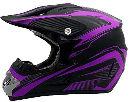 Woljay Motorrad Motocross Offroad Integralhelm Helm Kreuz E-Bike UTV Dreckiges Fahrrad Downhill DH Rennen - 3 Geschenk (Einheitsgröße, Lila)