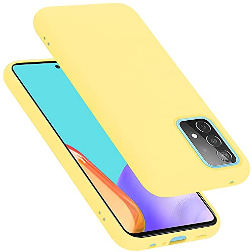 Cadorabo Hülle kompatibel mit Samsung Galaxy A52 (4G / 5G) / A52s Hülle Silikon Handyhülle für Galaxy A52 (4G / 5G) / A52s Case aus flüssigem Silikon- Kratzfeste dünne TPU Schutzhülle - Liquid GELB
