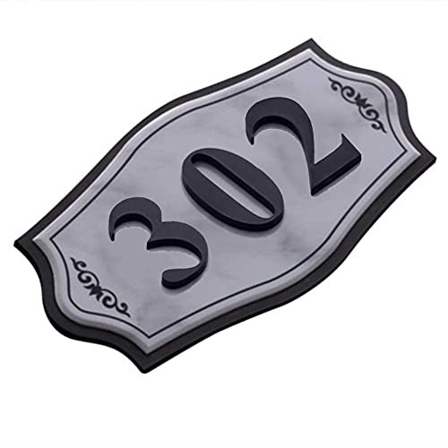 Personalised House Numbers, Self Adhesive Acrylic Wall Plaque Custom Brass Simulation Engraved House Gate Sign Plaque Door Number for Home Family Hotel School 1-4Numbers