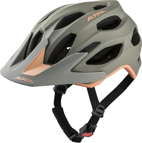 Alpina Carapax 2.0 - Leichter, Stabiler & Komfortabler Fahrradhelm Mit Fliegennetz & Antibakteriellen Polstern Für Erwachsene, Moon-Grey-Peach matt, 57-62 cm