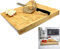 Xample® Bamboo Counter Edge Chopping Board Kitcheb Secure Wooden Serving Tray Kitchen Cutting Boards for Meat Bread Food Prep Vegetables Crackers & Cheese (43.5 x 35 x 1.4 cm)