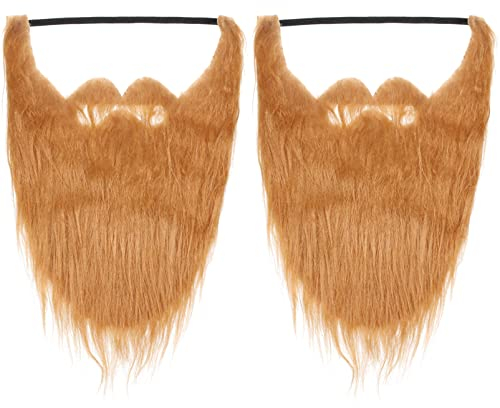 2pcs Halloween Fake Bart Schnurrbart Masken Falsche Gesichtsbehaarung Kostüm Zubehör für Erwachsene