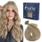 Fshine Extensions Echthaar Bondings U Tip Hair Extensions Echthaar 45cm 50 Strähne Keratin Bondings Echthaar Haarverlängerun Echthaar Goldblond mit Hellblond Farbe 16P22