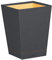 RHODIA 194618C - Titanium Waste Paper Bin - 24x24x32 cm - Orange Saddle Stitching - Faux Leather Exterior - Home Office Collection Rhodiarama - Office Organization & Design Storage