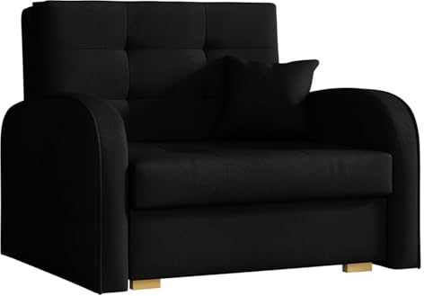 Mirjan24 Schlafsofa Viva Gold I mit Bettkasten, einsitzer Polstersofa mit Schlaffunktion inkl. Kissen, Bettsofa, Farbauswahl, Wohnlandschaft (Kronos 07)