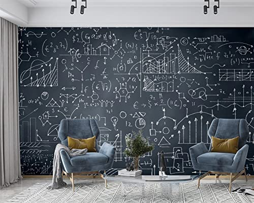 XAONUO Lavagna Carta Da Parati Personalizzata 3D Chimica Formula Simbolo 400X280Cm Carta Da Parati Murale Tv Fotomurali Murale Adesivo Muro Adesiva Moderna Camera Da Lett
