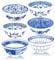 Kithing 4.5 Inch Blue and White Ceramic Porcelain Bowls Set - Floral Pattern Design, Versatile for Soup, Rice & Dessert Serving - Ideal Kitchen Dining & Home Tableware ，Set of 6(f 4.5in)
