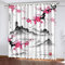 Vorhang Blickdicht Japan 3D Verdunklungsvorhänge mit Ösen Gardinen Kirschblüten Microfaser Schlafzimmer Vorhang Wetterfest für Wohnzimmer Kinderzimmer 2er Set 2 x B 91 x H 214 cm