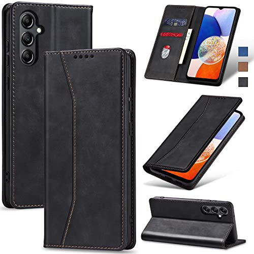 Jasonyu Funda para Samsung Galaxy A14,Cuero PU Carcasa,Tipo Libro Flip Case con Tarjetas y Cartera,Soporte Plegable,Cierre magnético,Capa (Negro)