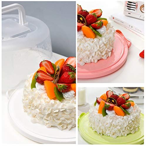 Porta Torta Rotondo con Coperchio per Trasporto, Contenitore per Cupcake, Bianco