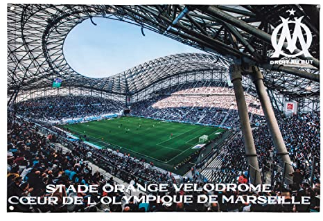 OLYMPIQUE DE MARSEILLE Drapeau Om - Collection Officielle Taille 140 x 90 cm