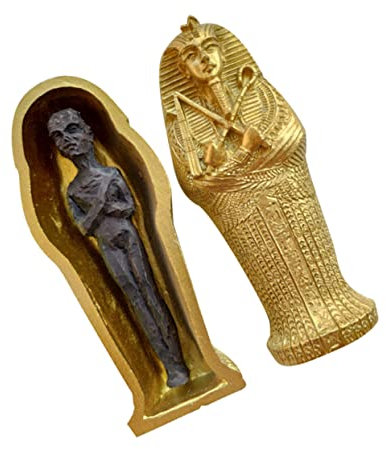 HOMSFOU Ägyptischer Schmuckzubehör Sarkophag Sargskulptur Sarkophag Sarg Mini-mumien-figur Ägyptischer König Tutanchamun Sammelbarer König Zubehör Für Aquarien Halloween Hufu