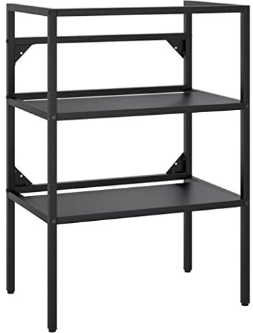 vidaXL Badezimmer Waschtischgestell Waschbeckenunterschrank Unterschrank Badschrank Badregal Waschtisch Badmöbel Schwarz 59x38x83cm Eisen