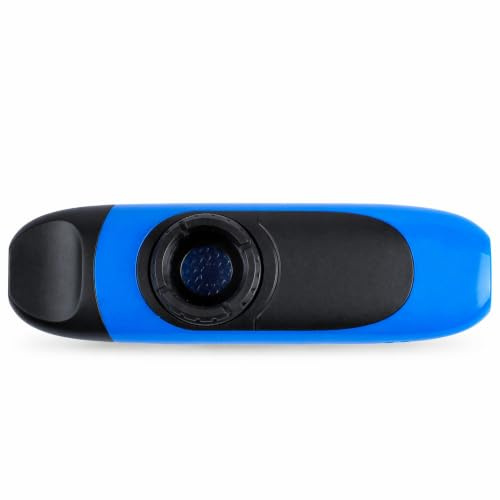 Elektrisches Kazoo, 4,3 Elektrisches Kazoo mit Tonabnehmer, Musikinstrument mit Einstellbarem Ton, Professionelles Kazoo mit Flötenmembranen, 3,5-Adapter und Lanyard, Mini-Kazoo (Blau)