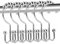 Lot de 12 crochets de rideau de douche double face antirouille en acier inoxydable pour rideau et doublure, chromé.