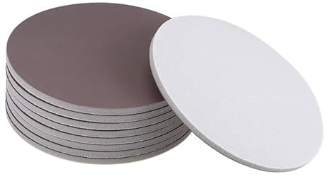 MACHSWON 6 Inch Sander Pad Adhesive-Backed Sanding Sponge for Auto Wood Drywall Metal Brown Corundum 2000 Grit 9Pcs
