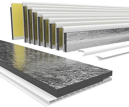 HEXIM PVC Rollladenkastendeckel mit Dämmung Länge: 1000-2000mm, Breite: 120-320mm, Revisionsklappe Rolladendeckel Rollladen Jalousie Deckel Klappe (220mm x 1,4 Meter)
