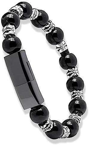 Short Type C Charging Cable 22.5 cm Portable Bracelet Charger Beaded Design Emergency Spare Cable Wrist Data Cable for Samsung Vertu Kreta Vodafon Ninin Gemry HUAWEI LG