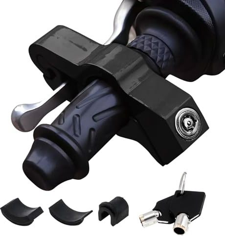 Windance Cerradura antirrobo para motocicleta, resistente, agarre del acelerador de freno delantero, palanca de freno para protección (negro, M)