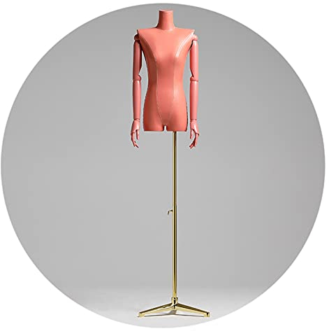 Weiblicher Mannequin-Torso-Körper, Dummy-Modell aus PU-Stoff mit Armen, Schneiderpuppe für die Präsentation im Bekleidungsgeschäft, Metallstativständer, 5 Farben